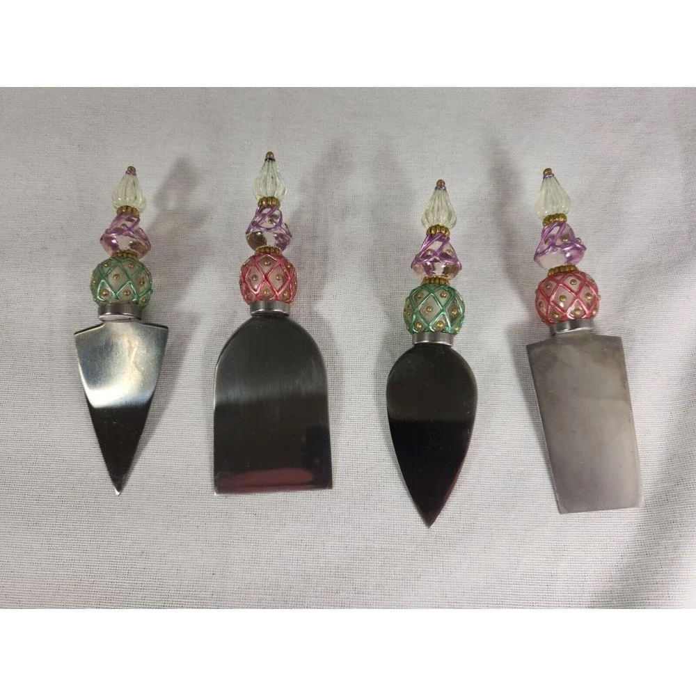 Venetian Ornaments Cheese wedge knife set‎ of 4 Boston Warehouse Decorative